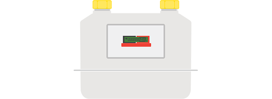 Illustratie van een slimme meter voor gas