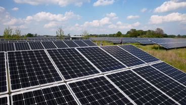 Zonnepanelen HR Zonnepanelen in een veld