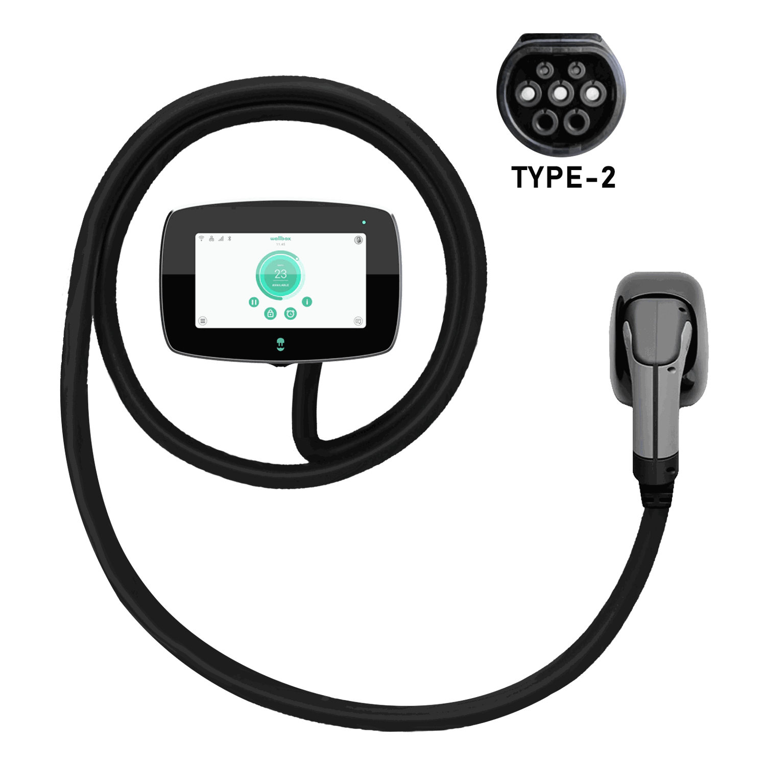 Afbeelding van de lader met vaste kabel: Wallbox Commander