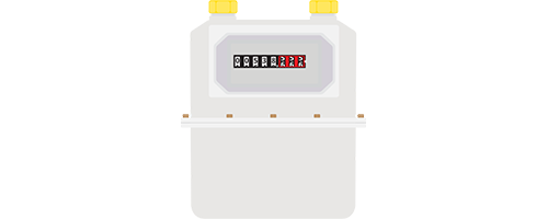 Illustratie van een analoge meter voor gas